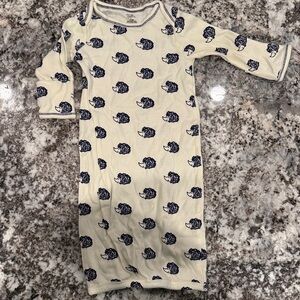 Touched by nature hedgehog Pattern baby Pajama Nightgown - Cream and Blue